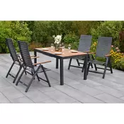 Gardenson VRTNA GARNITURA ASTROS aluminij barve grafita, naravne barve