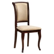 Casa Padrino Art Nouveau dining chair cream/gold/dark brown 44 x 44 x H. 96 cm - Elegant solid wood kitchen chair with stripes - Baroque & Art Nouveau dining room furniture