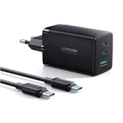 JoyRoom - Zidni punjac (TCG01) - 2 x Type-C- USB brzo punjenje 65 W s kabelom Type-C na Type-C 100 W 120 cm - crni