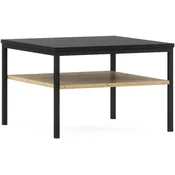 Stolic za kavu LANZZI 60x60cm, crni / dekor hrast