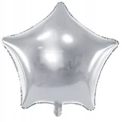 Folija balon z zvezdico, 70 cm, srebrn, 1 kos.