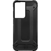 Plastični ovitek Samsung Galaxy S21 Ultra, črn Military