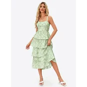 Imily Bela Obleka pastelno zelena/bela