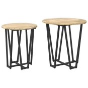 Set pomocnih stolica 2 pcs Sonoma hrast i crna