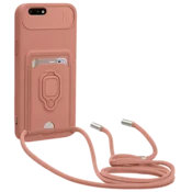 Ovitek Bigcousin z vrvico za Huawei Y6 2018/Honor 7a, roza
