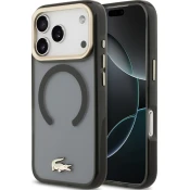 Lacoste PC/TPU Frosted Finish Gold Logo MagSafe zadnji pokrov za iPhone 17 Pro črn