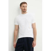 Pamučna majica Karl Lagerfeld za muškarce, boja: bijela, s aplikacijom, 542225.755084