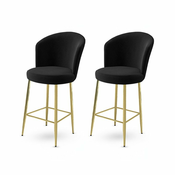 HANAH HOME Set 2 barske stolice Fora Black Gold