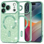 TPU gel maskica Techsuit Luxury Glitter MagSafe za iPhone 17 Pro - light green