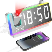 CUTEEFUN projekcijska digitalna budilka z RGB nočno lučko