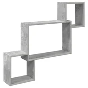 vidaXL Stenska polica Montaža za steno Siva 91,5 x 15 x 76 cm