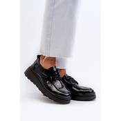 Womens patent leather shoes, natural leather, black scadaria