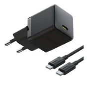 BASEUS PALM 1C glavni punjac sa Type-C prikljuckom, 20W, PD brzo punjenje 3.0 + Type-C kabel, CRNA P10111602113-01