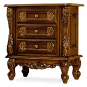 Casa Padrino luxury baroque bedside table dark brown - Magnificent baroque bedside table with 3 drawers - Luxury bedroom furniture in baroque style - Baroque furniture