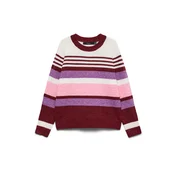VERO MODA Pulover VMPLAZA večbarvno lila/rosé/temno rdeča/bela