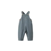 MANGO KIDS Hlače z naramnicami PINE moder denim