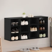 Vidaxl Omara za čevlje Črni hrast 103 x 30 x 51 cm Konstruiran les