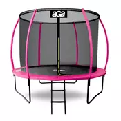 Aga Trampolin 305 cm roza + zaščitna mreža + lestev