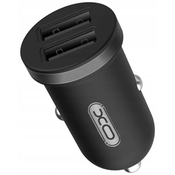 XO Avto polnilnik TZ08 2x USB 2.1A črne barve + Lightning kabel