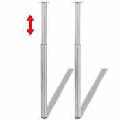 vidaXL 2 Teleskopski Nogi za Mizo Brušeni Nikelj 710 mm - 1100
