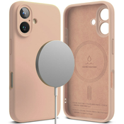 Ovitek Ringke Silicone Magnetic za iPhone 16 Plus - pink sand