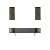 Hanah Home Gold Line TV polica, Antracit-crna