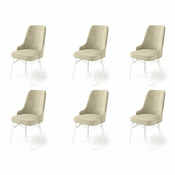 HANAH HOME Set 6 stolica Pare Cream White