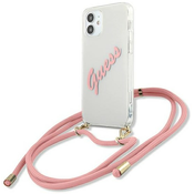 Guess GUHCP12SCRTVSPI iPhone 12 mini 5,4 pink hardcase Script Vintage (GUHCP12SCRTVSPI)