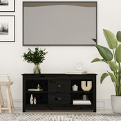 TV ormaric crni 103 x 36,5 x 52 cm od masivne borovine