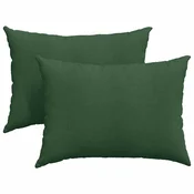 Vidaxl Blazine za kavč 2 szt. Temno zelena 70 x 50 cm Žametna tkanina