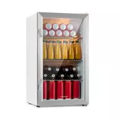 Klarstein Beersafe M Crystal White, hladilnik, 80 litrov, 3 police, panoramska steklena vrata, nerjaveče jeklo (HEA-BeersafeXXL-Crys)