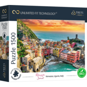TREFL Puzzle UFT Romantični sončni zahod: Vernazza, Ligurija, Italija 1500 kosov