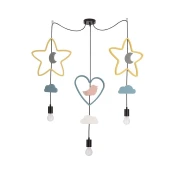 Dečiji luster na kablu TRIO 3xE27/20W/230V žuta/plava/siva
