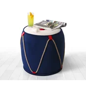 Atelier del Sofa Tabure 44x42cm, Plavo-Belo