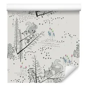 Tapeta z vzorcem gozda za dnevno sobo in spalnico 50x1000 cm