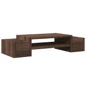 Stalak za monitor s pohranom boja hrasta 70 x 27 x 15 cm drveni - Smeđi hrast 70 x 27 x 15 cm