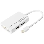DIGITUS Digitus DVI/HDMI/DisplayPort adapter DisplayPort vtičnica, HDMI-A vtičnica, DVI-D 24+1-polna vtičnica 0.2 m bela DB-340509-002-W dvojno oklopljen, zaš, (20426587)