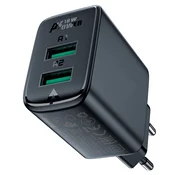 Stenski 18W polnilec Acefast A33 2x USB-A - black