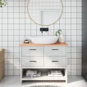 Vidaxl vidaXL Kopalniški pult svetlo rjave barve 100x30x2 cm masiven les