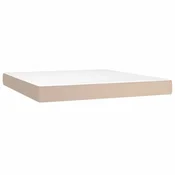 Vidaxl Vzmetnica z žepkasto vzmetjo srednje trdote kapučino 160x200x20 cm um. usnje