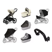 Mestni voziček Thule Urban Glide 4-wheel Soft beige + Bassinet Soft beige SET 7in1