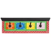 Vješalica za kapute Crna 80 x 25 x 2 cm Cvrsto drvo manga