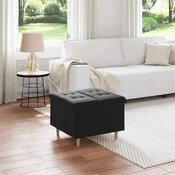 vidaXL Gumbni stol z blazino Črna 60 x 60 x 45 cm Žamet