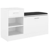 Vidaxl Klop za čevlje bela 94,5x31x57 cm inženirski les