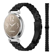 INF Eleganten pašček za uro iz nerjavečega jekla s sedmimi perlami, združljiv z Garmin Lily 2 Black, (5000090610)