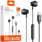 Mcdodo MCDODO ŽIČNE SLUŠALKE ZA TELEFON Z MIKROFONOM V UŠESU USB-C DAC RGB, (5000260438)