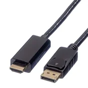 ROLINE Roline DisplayPort / HDMI adapterski kabel DisplayPort  vtič\, HDMI-A  vtič 2.00 m črna 11.04.5786 zaščiten DisplayPort kabel, (20415246)