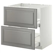 METOD / MAXIMERA Pod.ormaric sudop. i 2front/2fioke, bela/Bodbyn siva, 80x60 cm