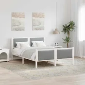 Krevetna konstrukcija Svijetlo siva 135 x 190 cm tkanina