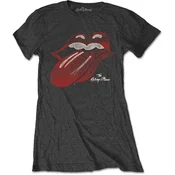 The Rolling Stones Vintage Tongue Logo Charcoal Grey L Ženske Majica